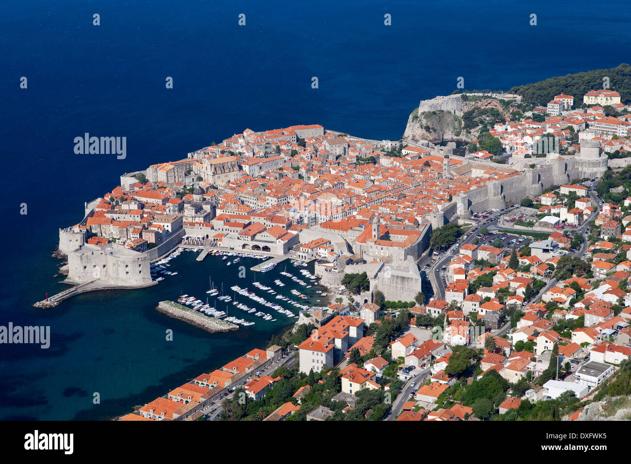 La Città Vecchia di Dubrovnik, Mare Adriatico, Croazia Foto Stock