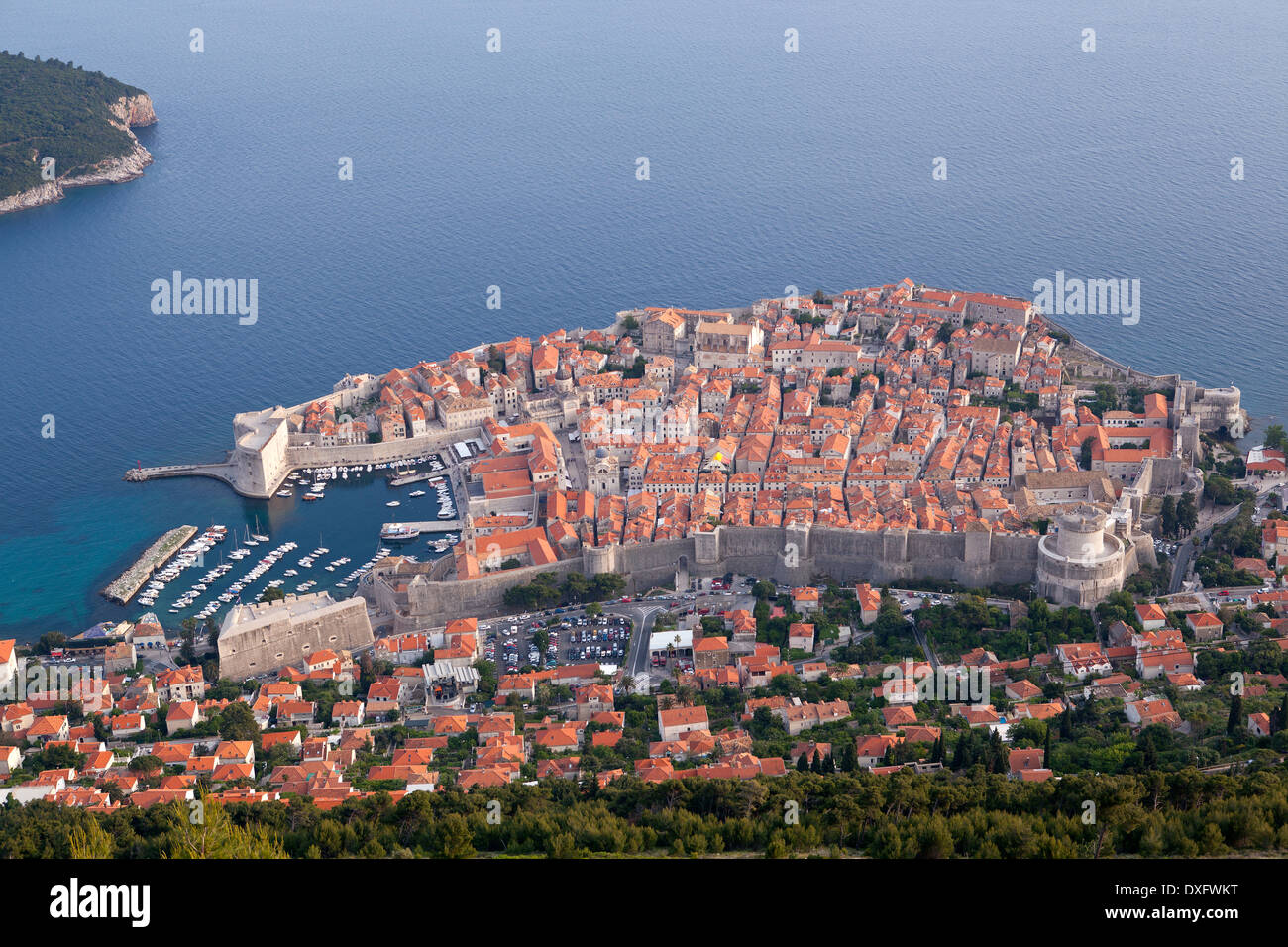 La Città Vecchia di Dubrovnik, Mare Adriatico, Croazia Foto Stock