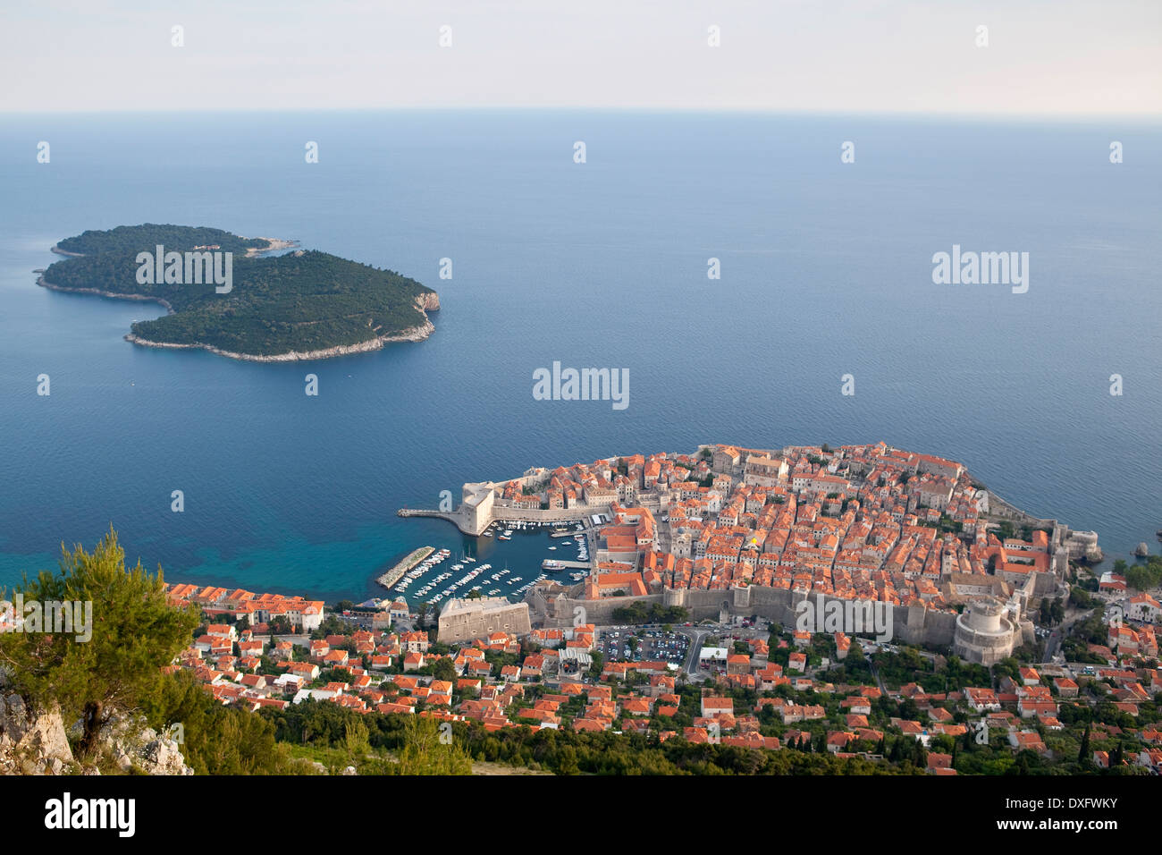 La Città Vecchia di Dubrovnik, Mare Adriatico, Croazia Foto Stock