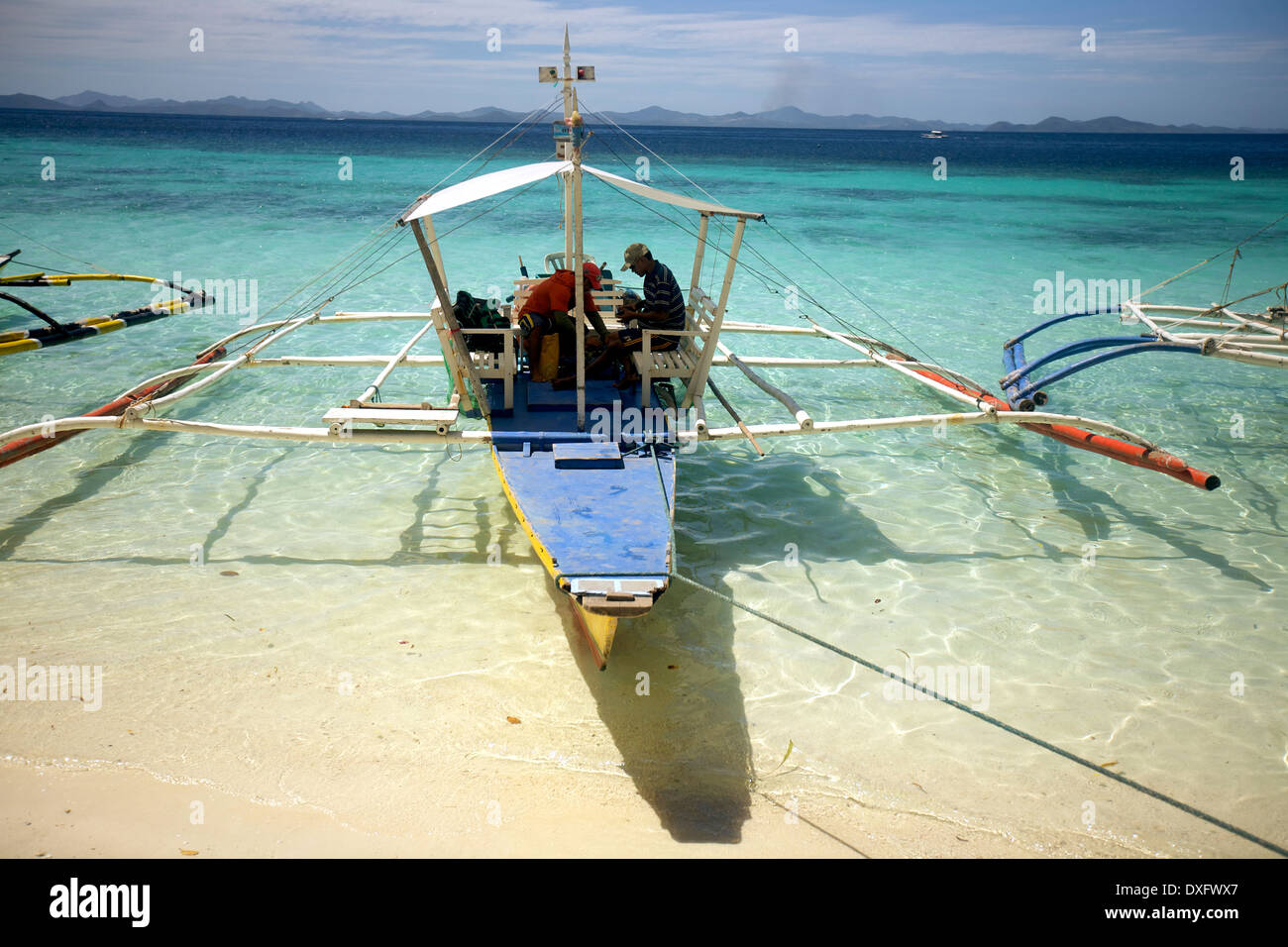 Barche in affitto nelle isole delle Filippine Foto Stock