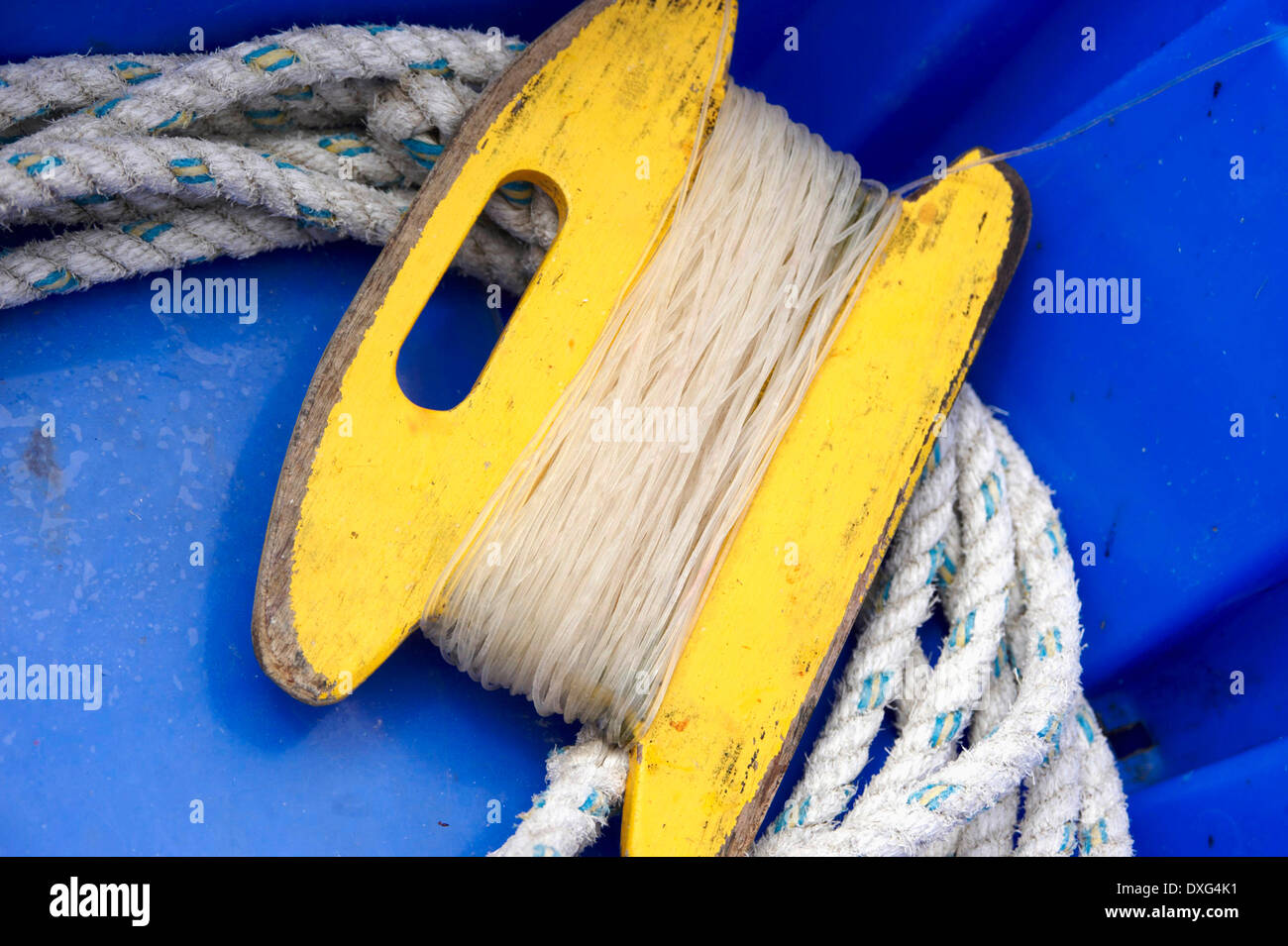 La cattura del pesce Uso sostenibile di metodo di linea Foto Stock