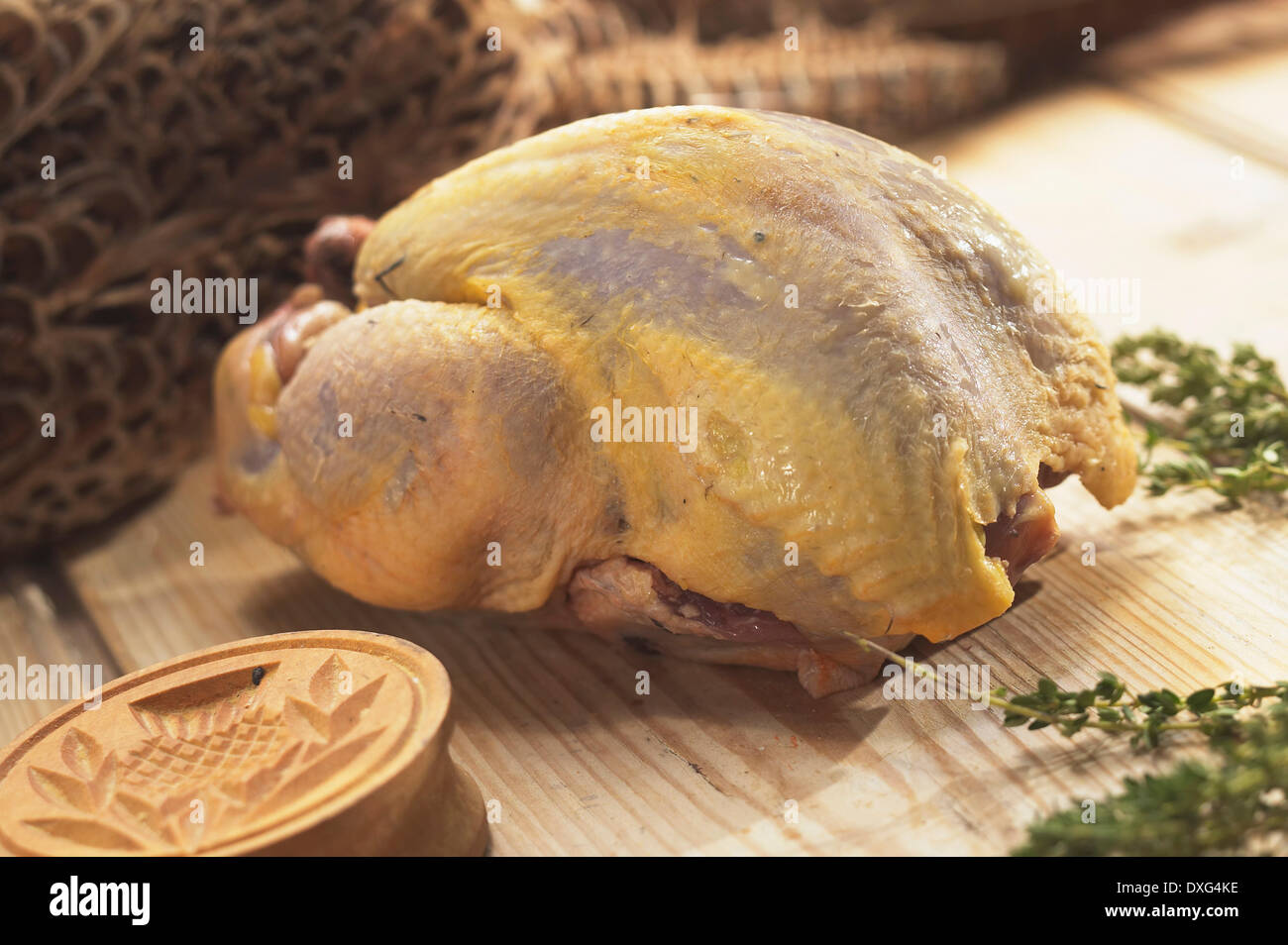 Presentate spennate Fagiano pronto per il forno Foto Stock