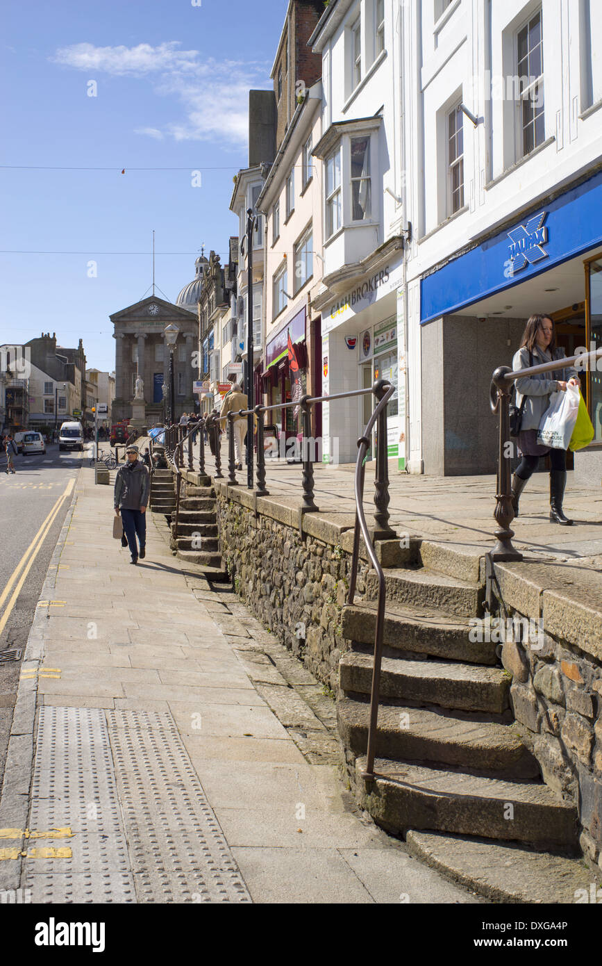 Mercato ebreo Street a Penzance, Cornwall Inghilterra. Foto Stock