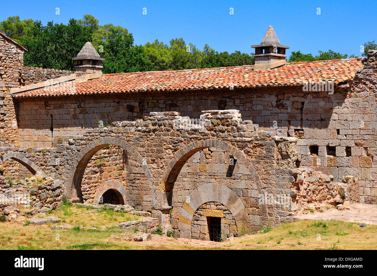 L'ex-monastero Cistercense Abbaye du Thoronet, Dipartimento del Var, Provence-Alpes-Côte d'Azur, in Francia Foto Stock
