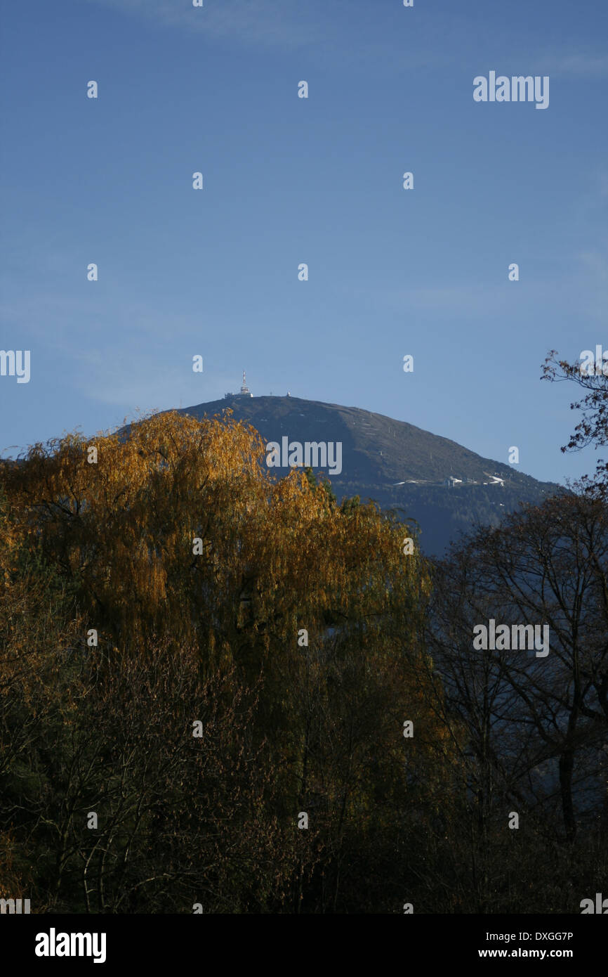 Vista del Patscherkofel di Innsbruck Foto Stock