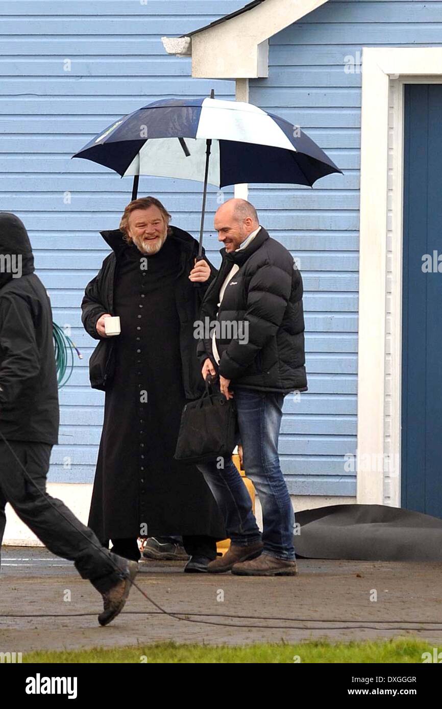 Brendan Gleeson, John Michael McDonagh scene riprese per il nuovo film "Cavalleria'DDublino, Irlanda - 17.10.12. Dotato di: Brendan Glee Foto Stock