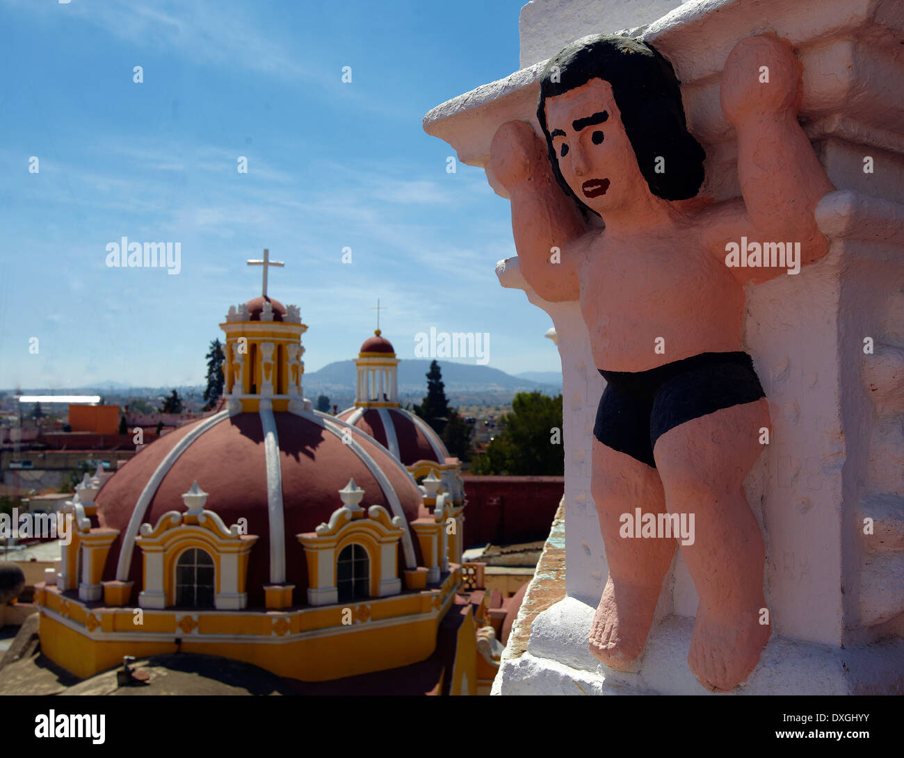 "Dell'America, Messico, Tlaxcala stato, città Calpulalpan, ' St Antoine chiesa francescana'' la cupola' Foto Stock