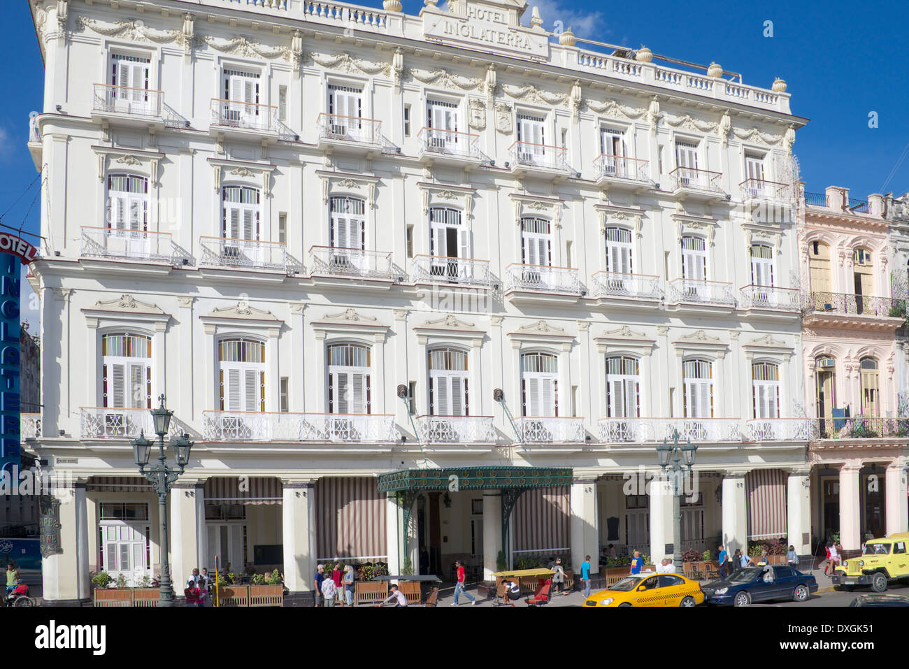 L'Hotel Inglaterra Paseo di Marti Central Havana Cuba Foto Stock