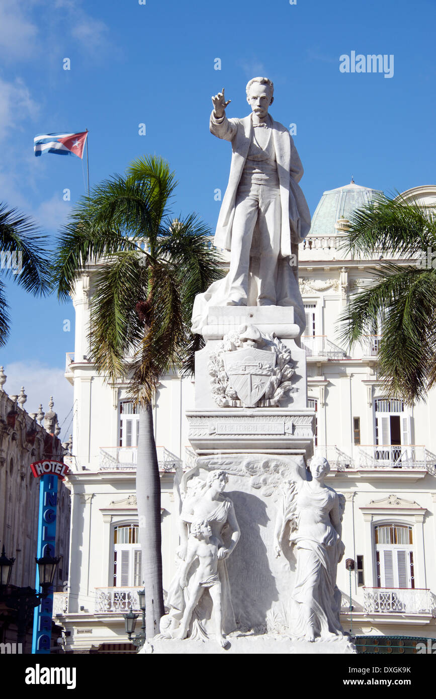 Jose Marti monumento Parque Central Havana Cuba Foto Stock