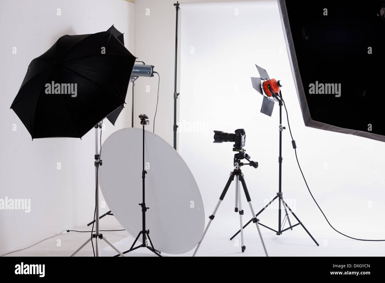 Studio fotografico attrezzatura Foto Stock
