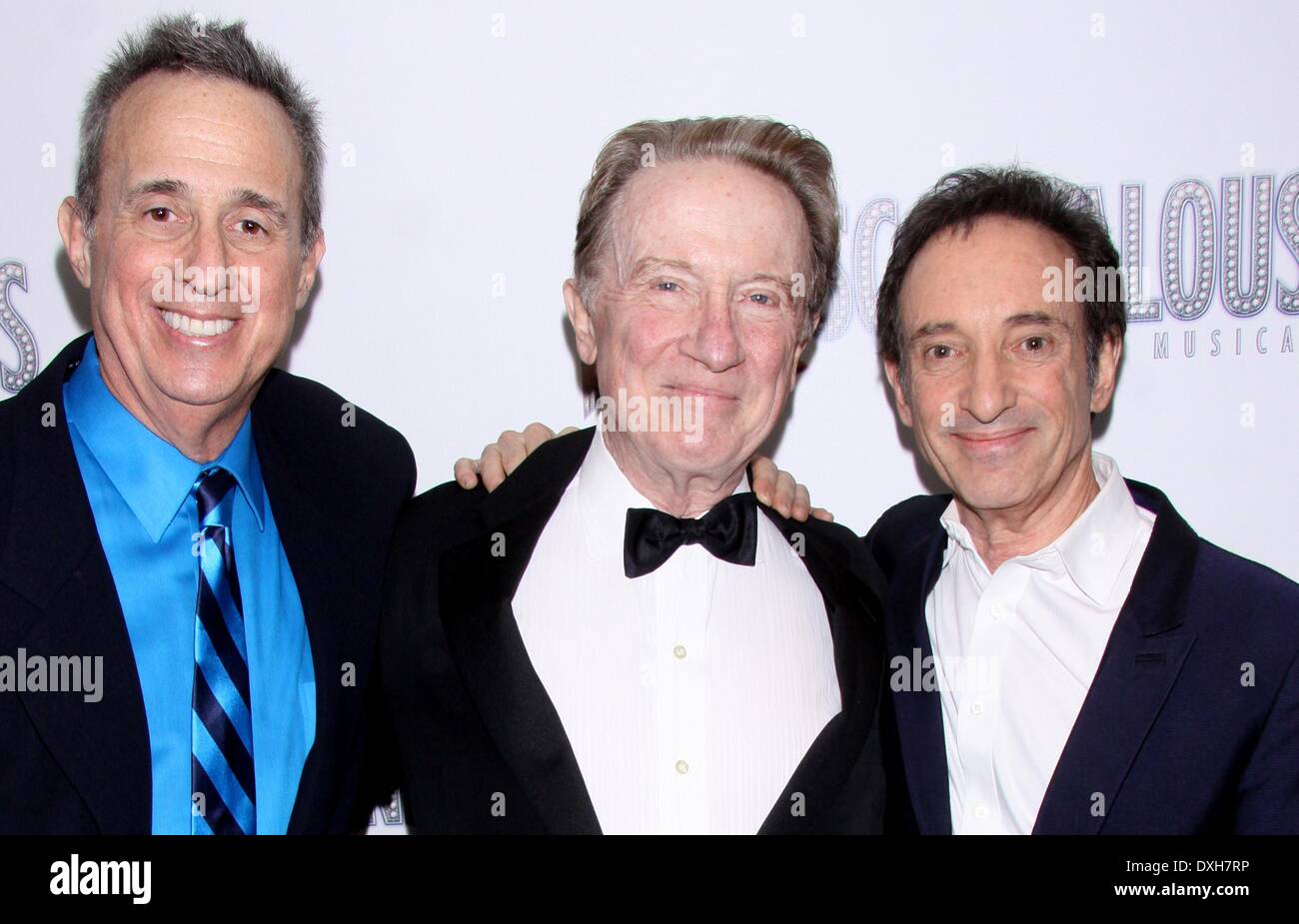 David Friedman, George Hearn e David Pomeranz dopo essere partito per 'Scandalous il Musical" tenutasi presso la discoteca di Copacabana. Feat Foto Stock