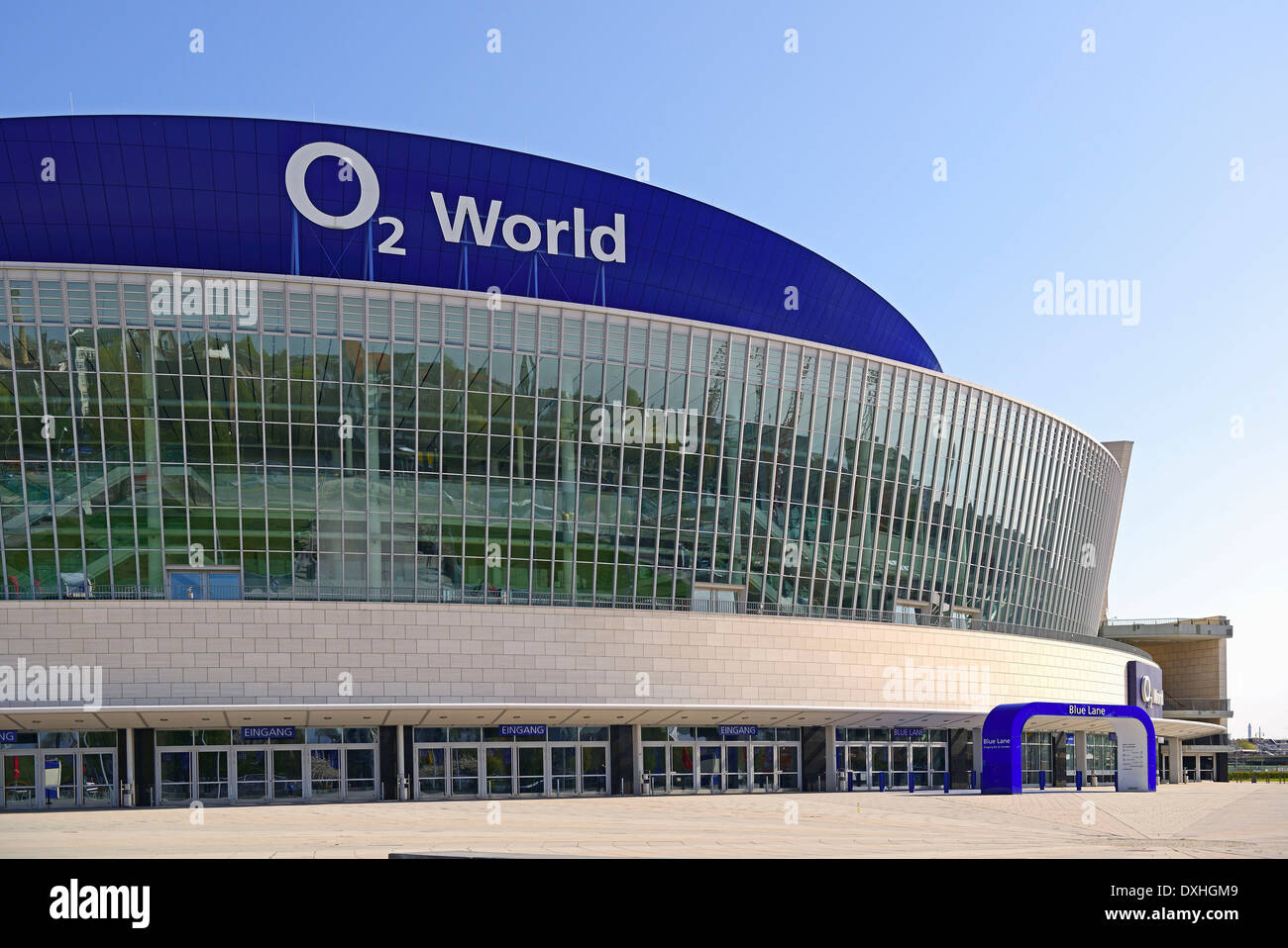 O2 World, moderna sala multi funzione per eventi, Muehlenstrasse, quartiere Friedrichshain di Berlino, Germania Foto Stock