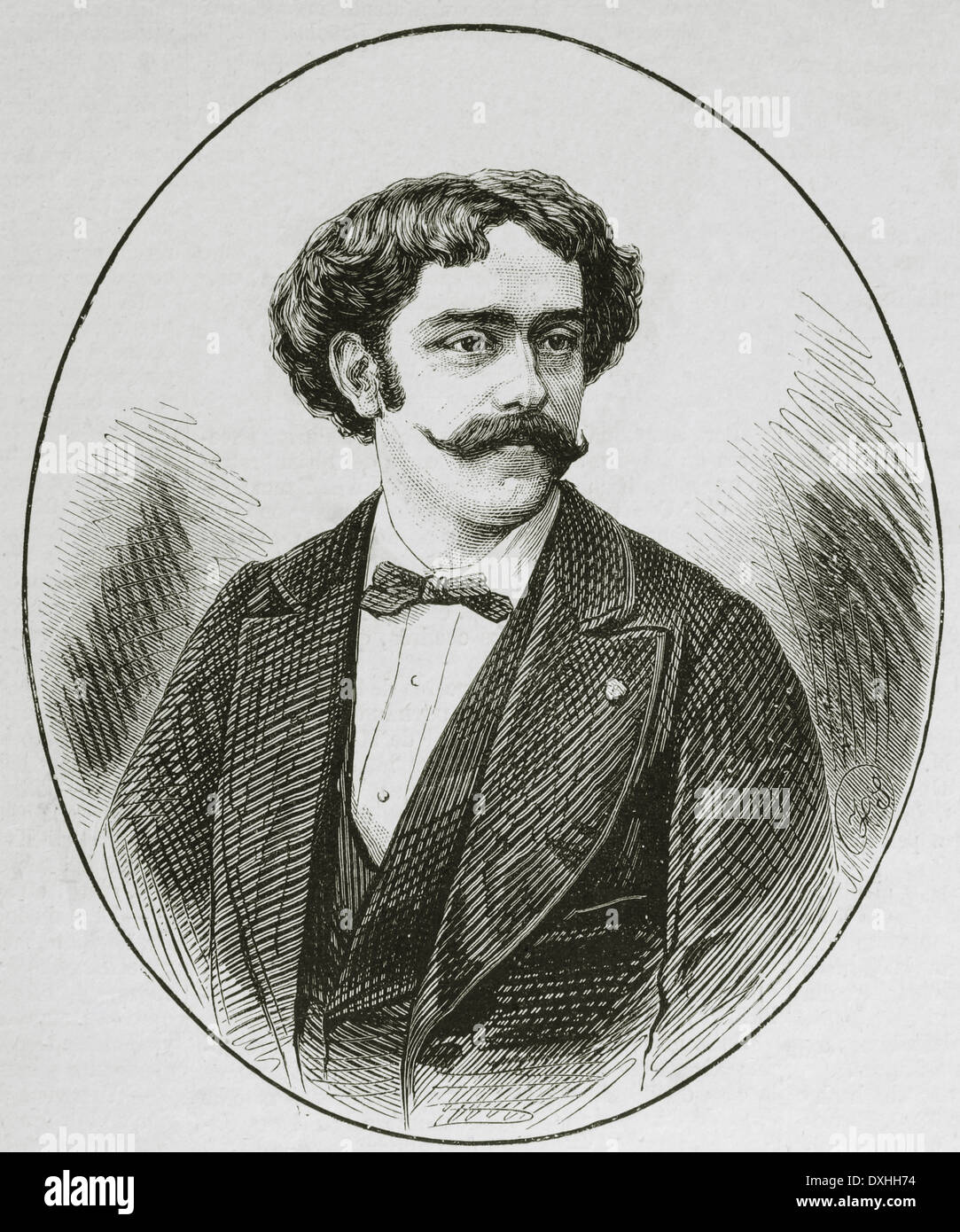 Pablo de Sarasate (1844-1908). Lo spagnolo violinista e compositore del periodo romantico. Incisione. Foto Stock