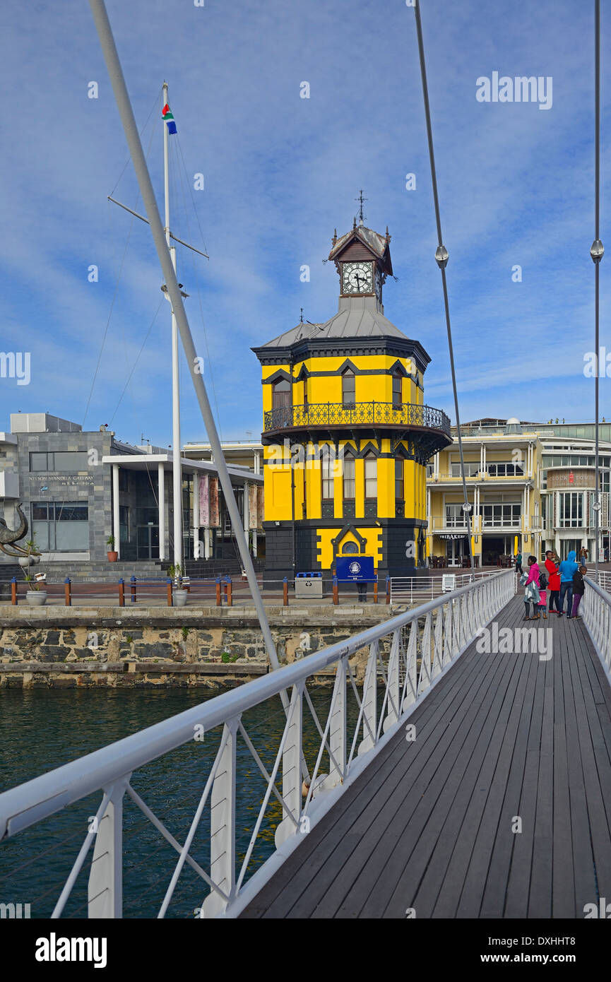 Torre dell'Orologio, Lungomare Victoria and Alfred e Cape Town, Western Cape, Sud Africa e Africa Foto Stock