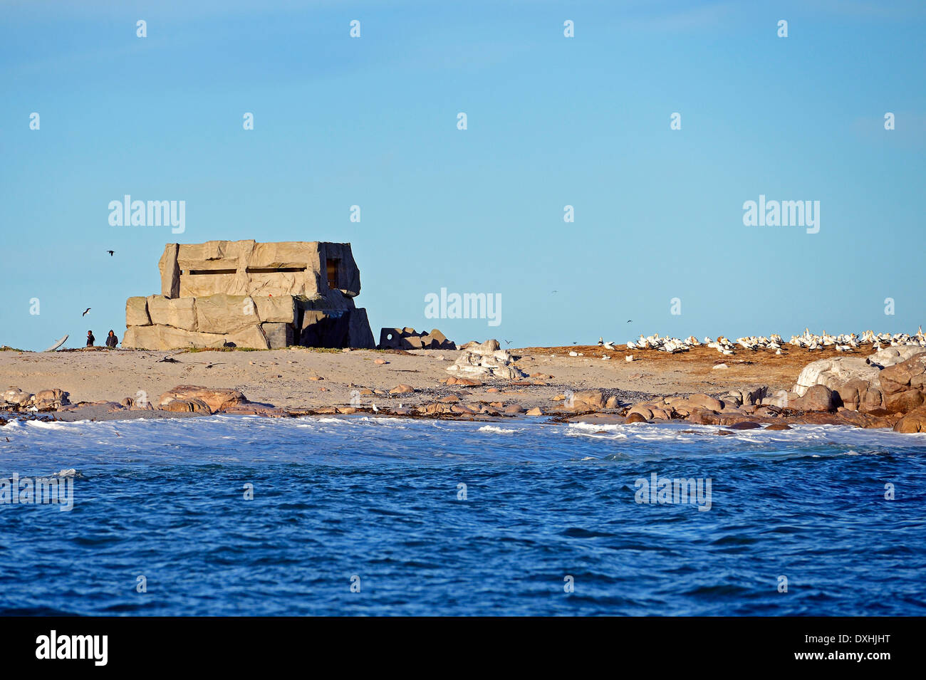 Torre di avvistamento su Bird Island, Lambert's Bay, Western Cape, Sud Africa, Foto Stock