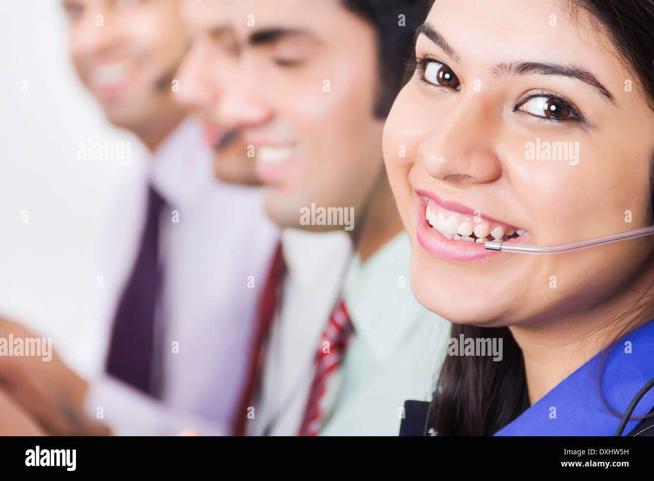 Indian business persone che lavorano in call center Foto Stock