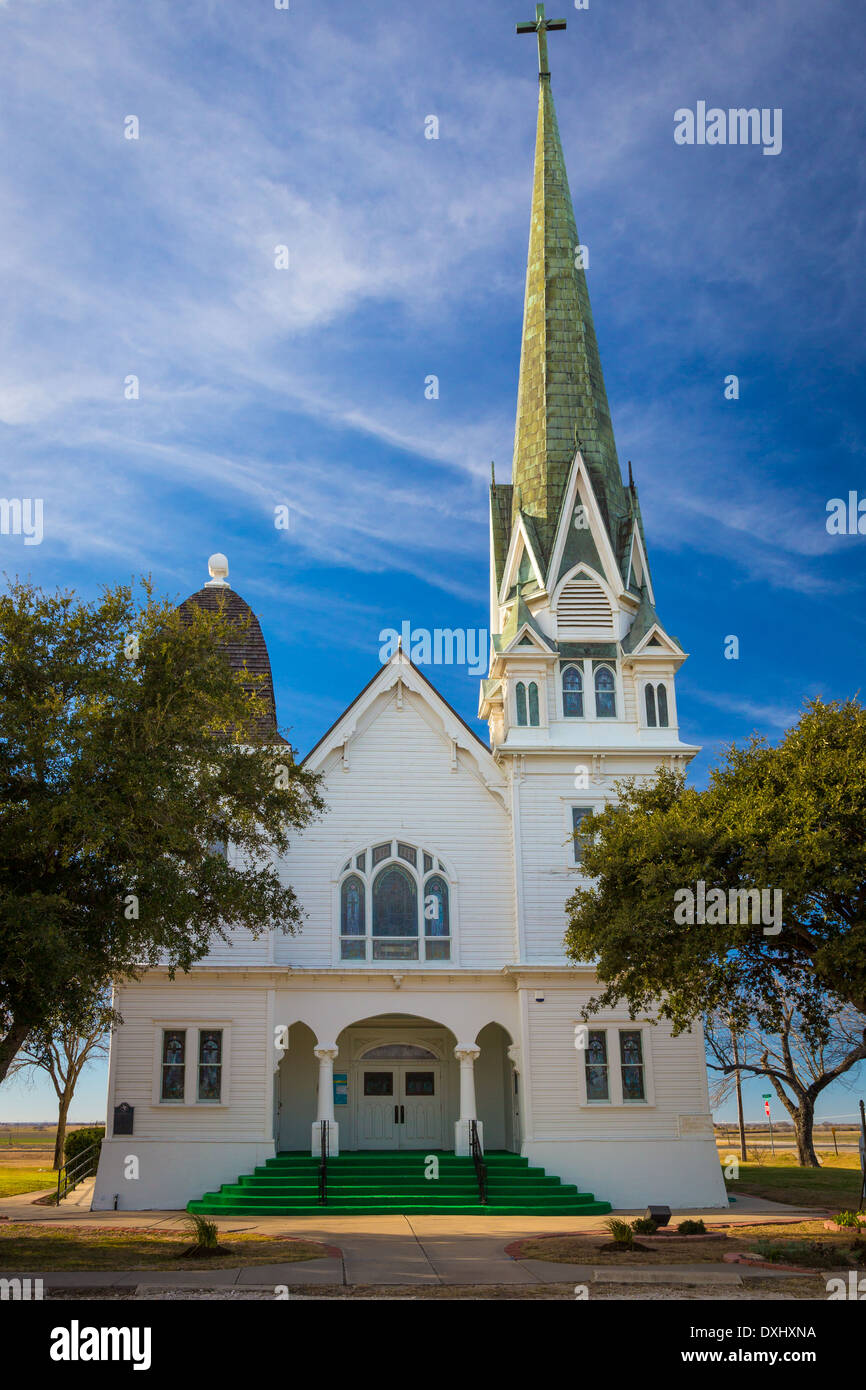 La chiesa luterana di nuovo in Svezia, una piccola comunità non costituite in società del nord-est della Contea di Travis, Texas, Stati Uniti Foto Stock