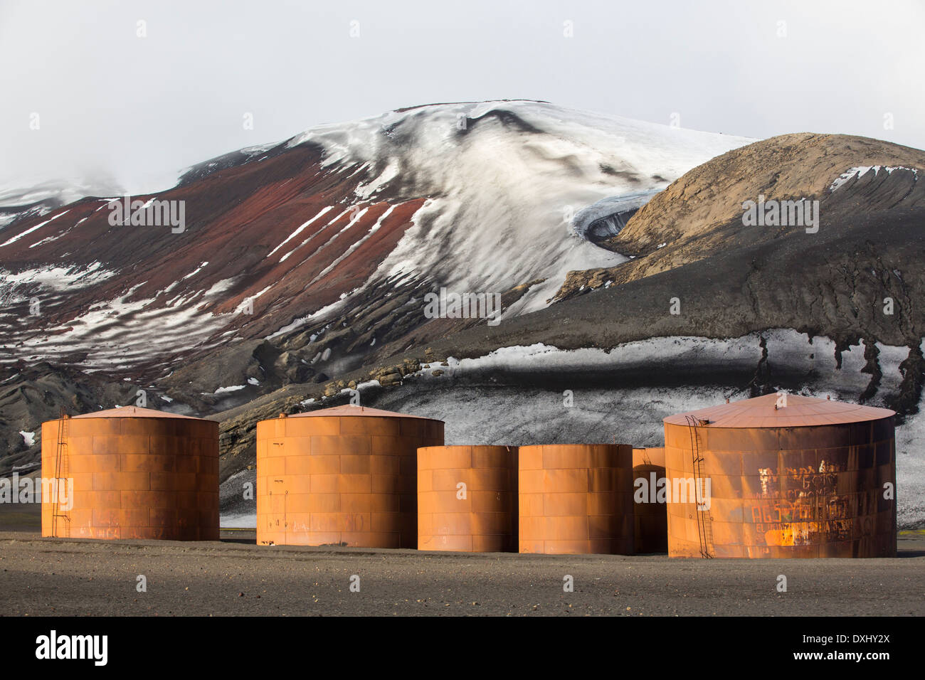 La vecchia abbandonata la stazione baleniera sull isola Deception nel sud le isole Shetland fuori della Penisola Antartica Foto Stock
