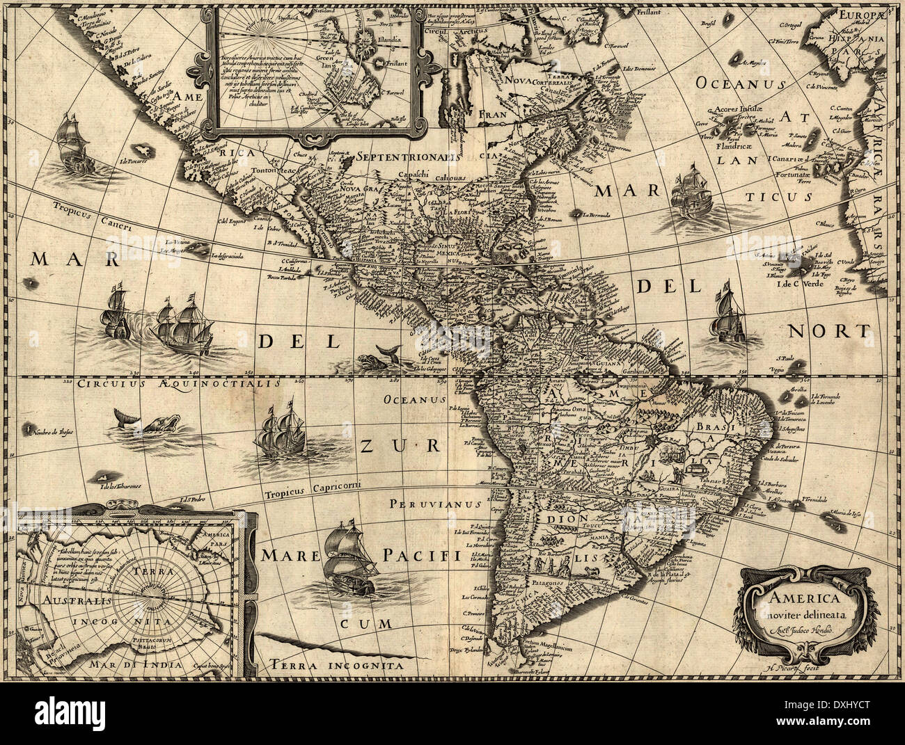 America noviter delineata America's appena delineato mappa 1640 Foto Stock