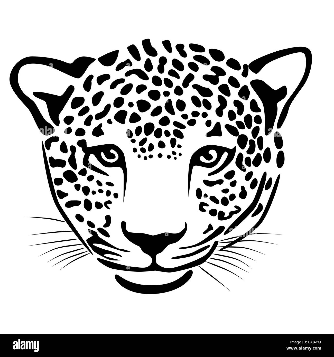 Illustrazione di leopard isolato su bianco Foto Stock