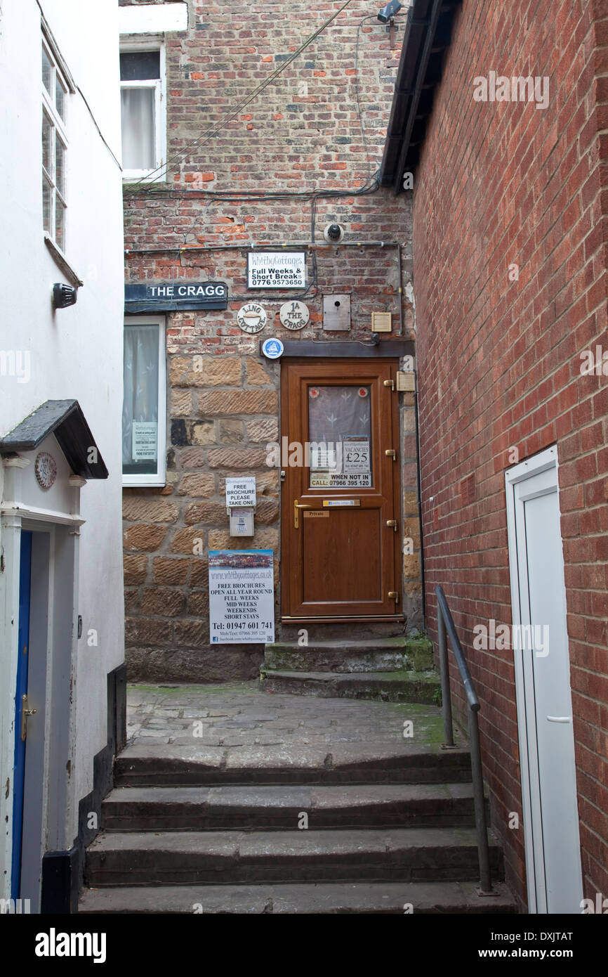 Piccola casa per le vacanze a Whitby North Yorkshire il Cragg Foto Stock