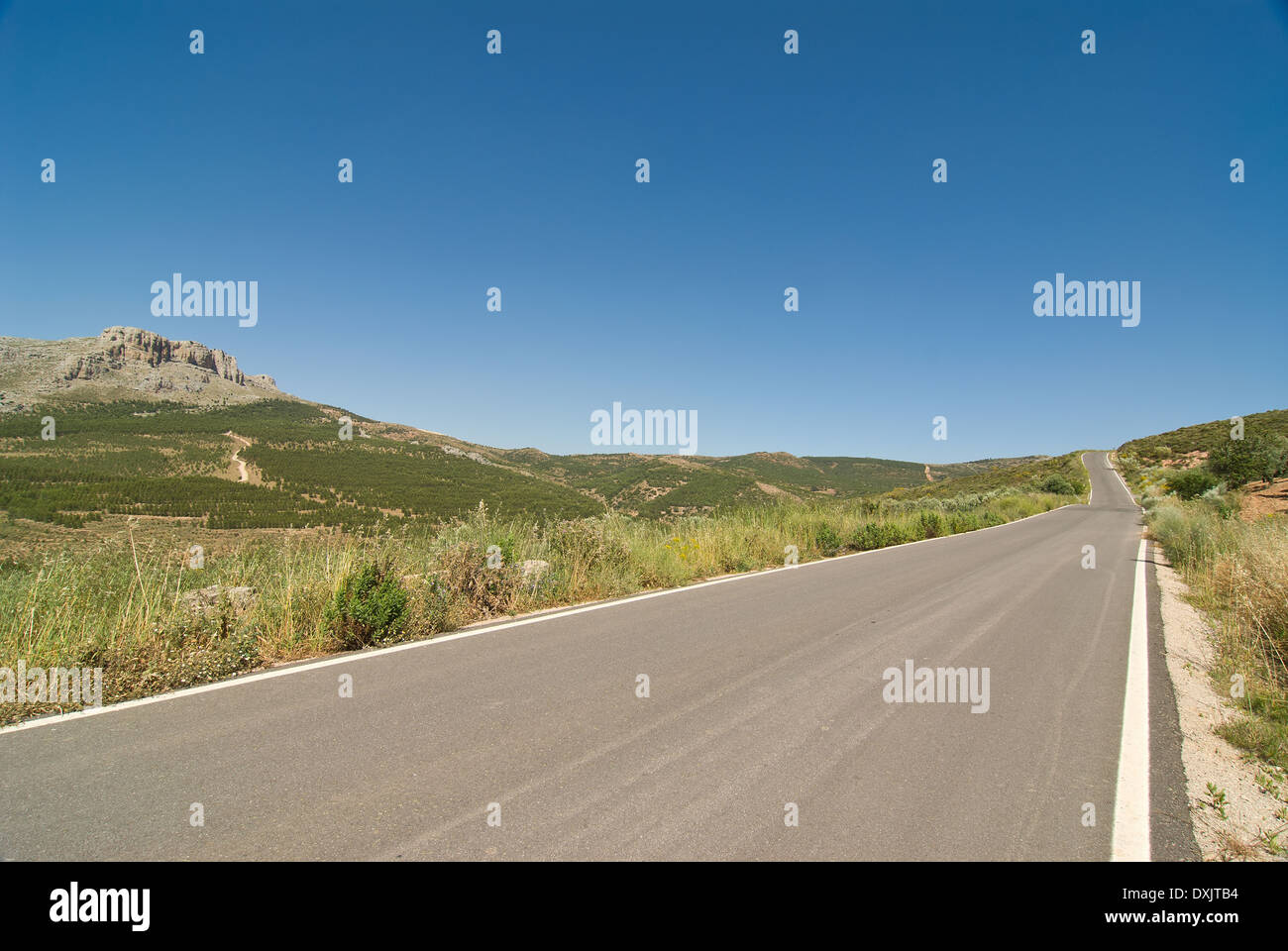 Corsa su strada al punto di fuga Foto Stock