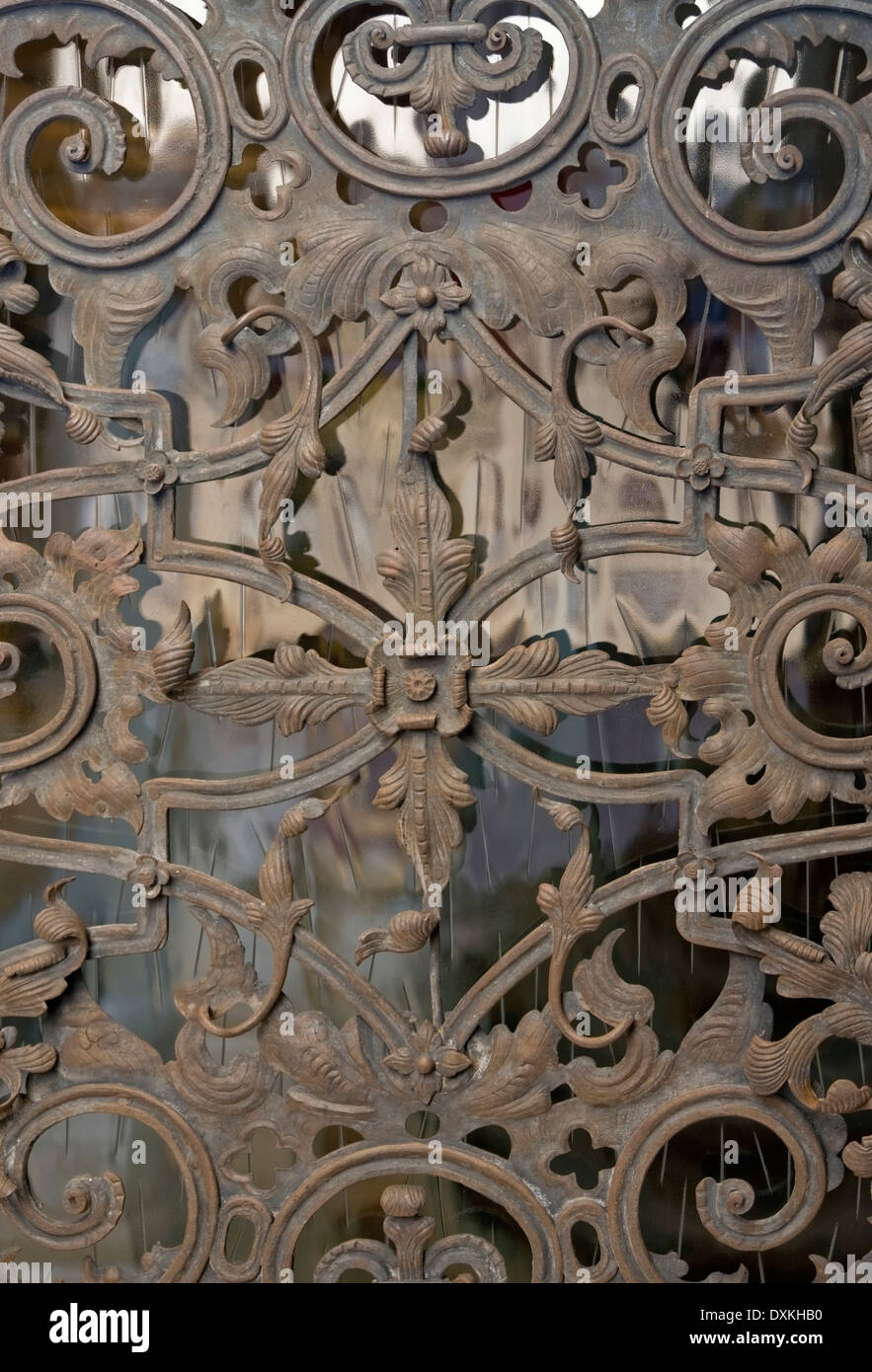 Sportello metallico dettaglio dell'Abbazia di San Pietro in foresta nera Foto Stock