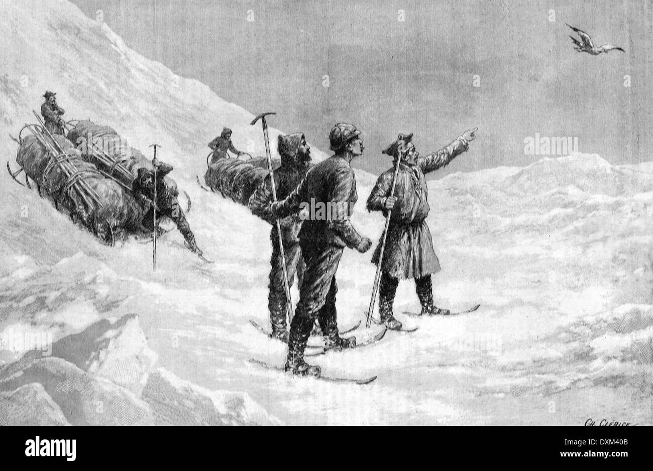 Artico norvegese Explorer Fridtjof Nansen durante la sua spedizione al Polo Nord 1893-1896 Illustrazione1897 Foto Stock