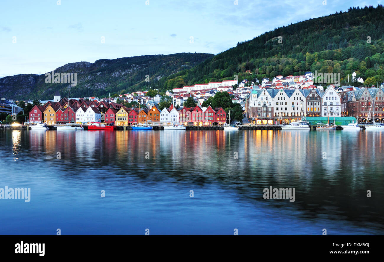 Paesaggio urbano di Bergen in Norvegia Foto Stock