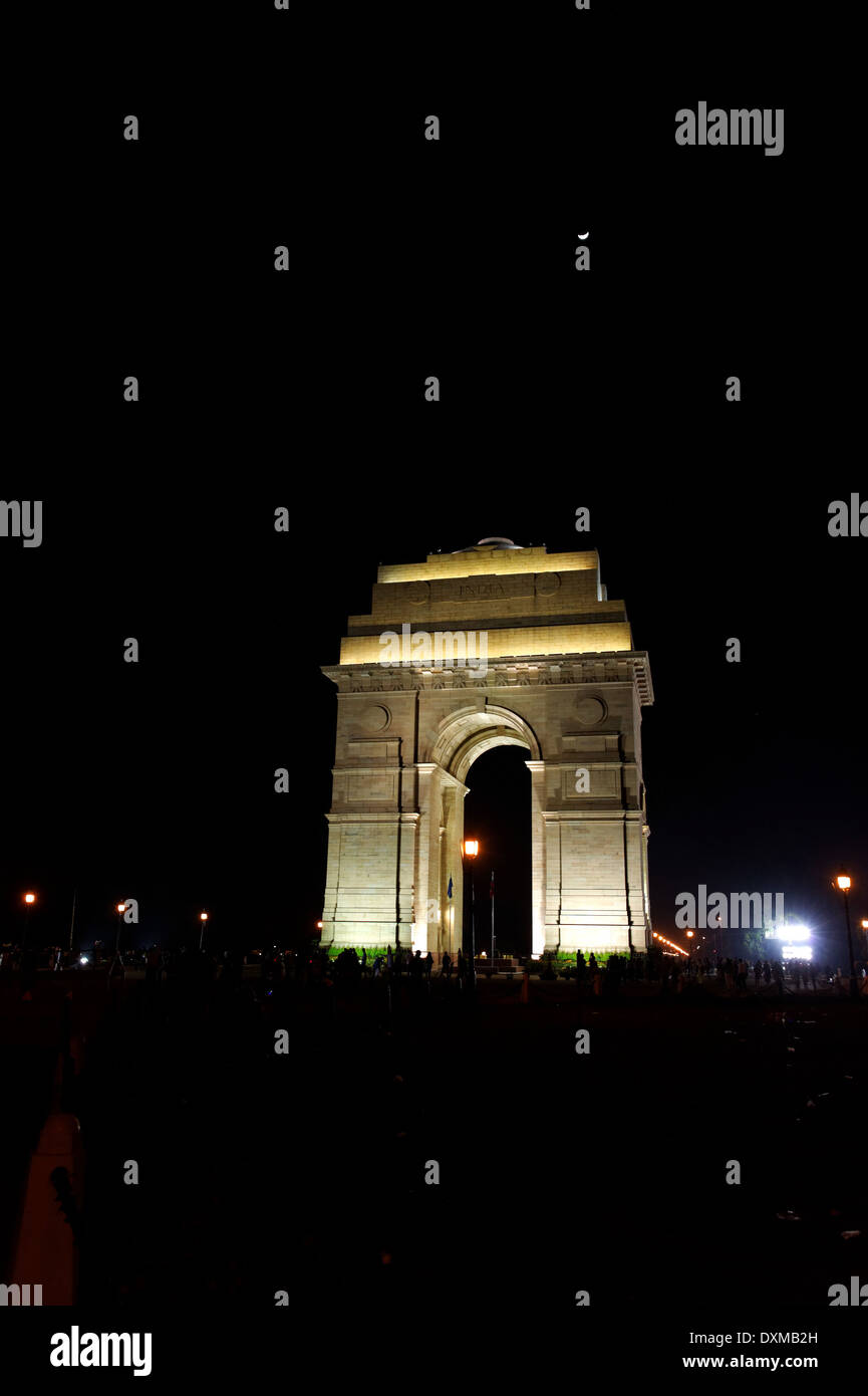 L'India Gate è un monumento nazionale dell'India. Situato nel cuore di New Delhi. Foto Stock
