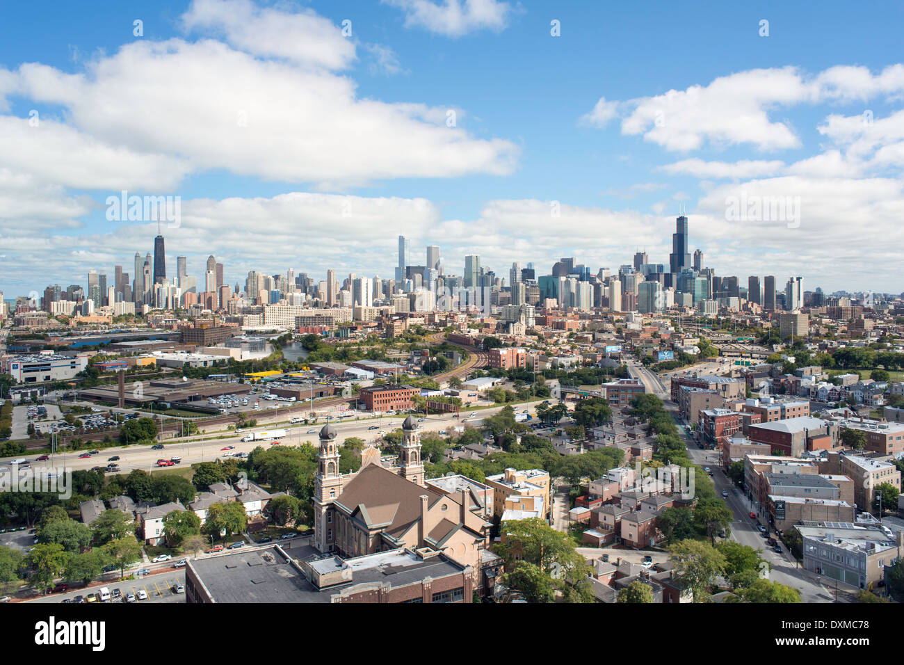 Chicago, Illinois, Stati Uniti d'America, skyline della città Foto Stock