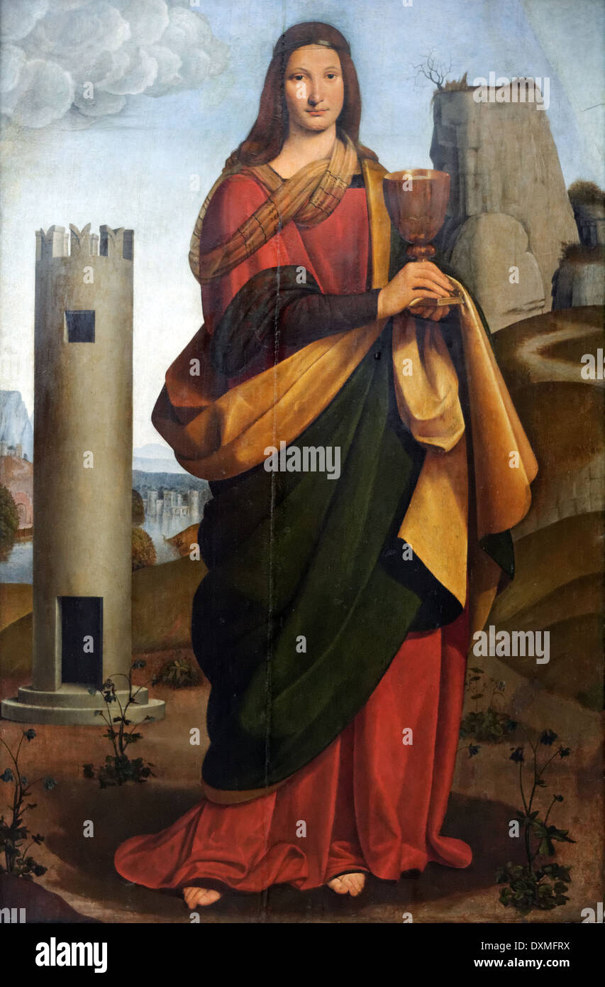 Giovanni Antonio del Boltraffio - Santa Barbara - 1502 - XVI secolo - Scuola di Italiano - Gemäldegalerie - Berlino Foto Stock