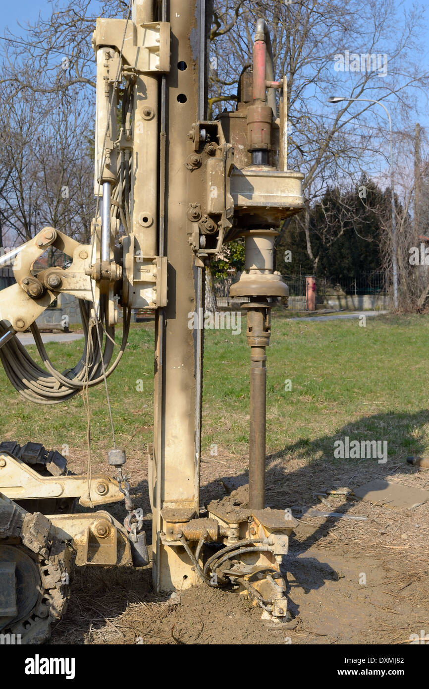 Attrezzatura di perforazione per ingegneria geotecnica scopo. Foto Stock