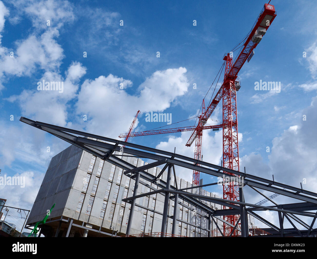 Sito in costruzione sul primo Street Manchester REGNO UNITO Foto Stock