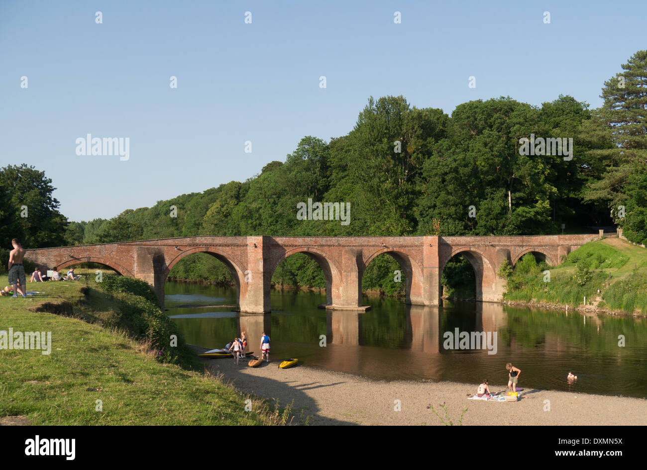 Ponte Bredwardine, fiume Wye, Herefordshire, England, Regno Unito Foto Stock