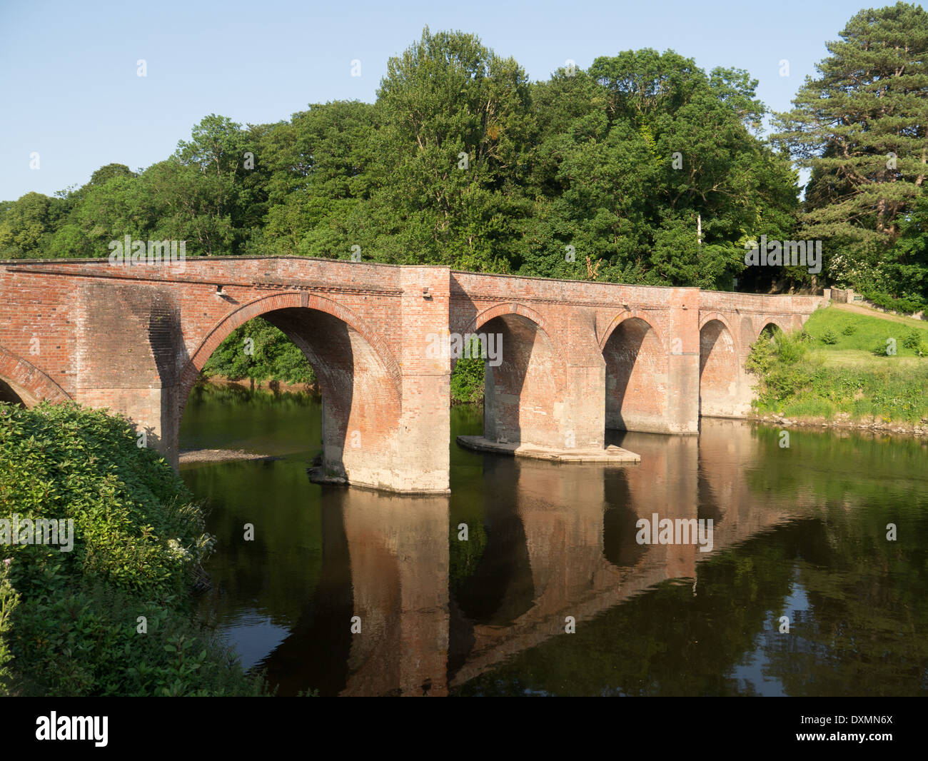 Ponte Bredwardine, fiume Wye, Herefordshire, England, Regno Unito Foto Stock