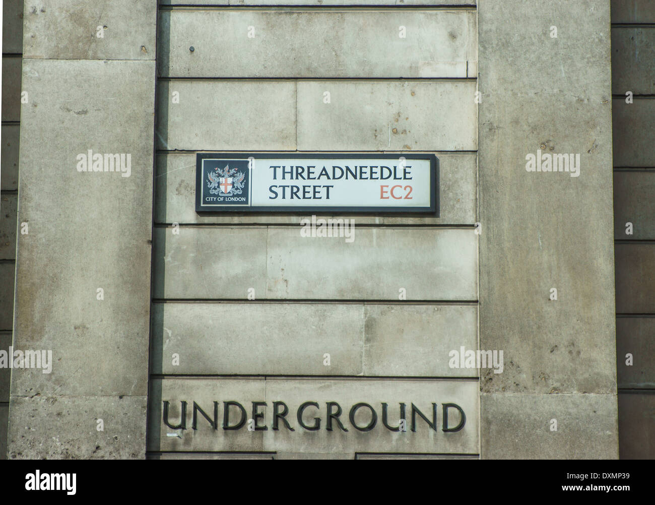 Threadneedle Street cartello stradale Foto Stock