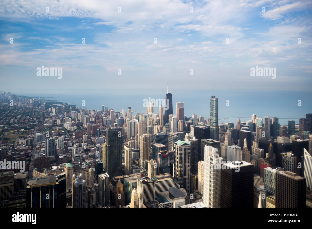 Chicago, Illinois, Stati Uniti d'America, skyline della città e del Lago Michigan Foto Stock