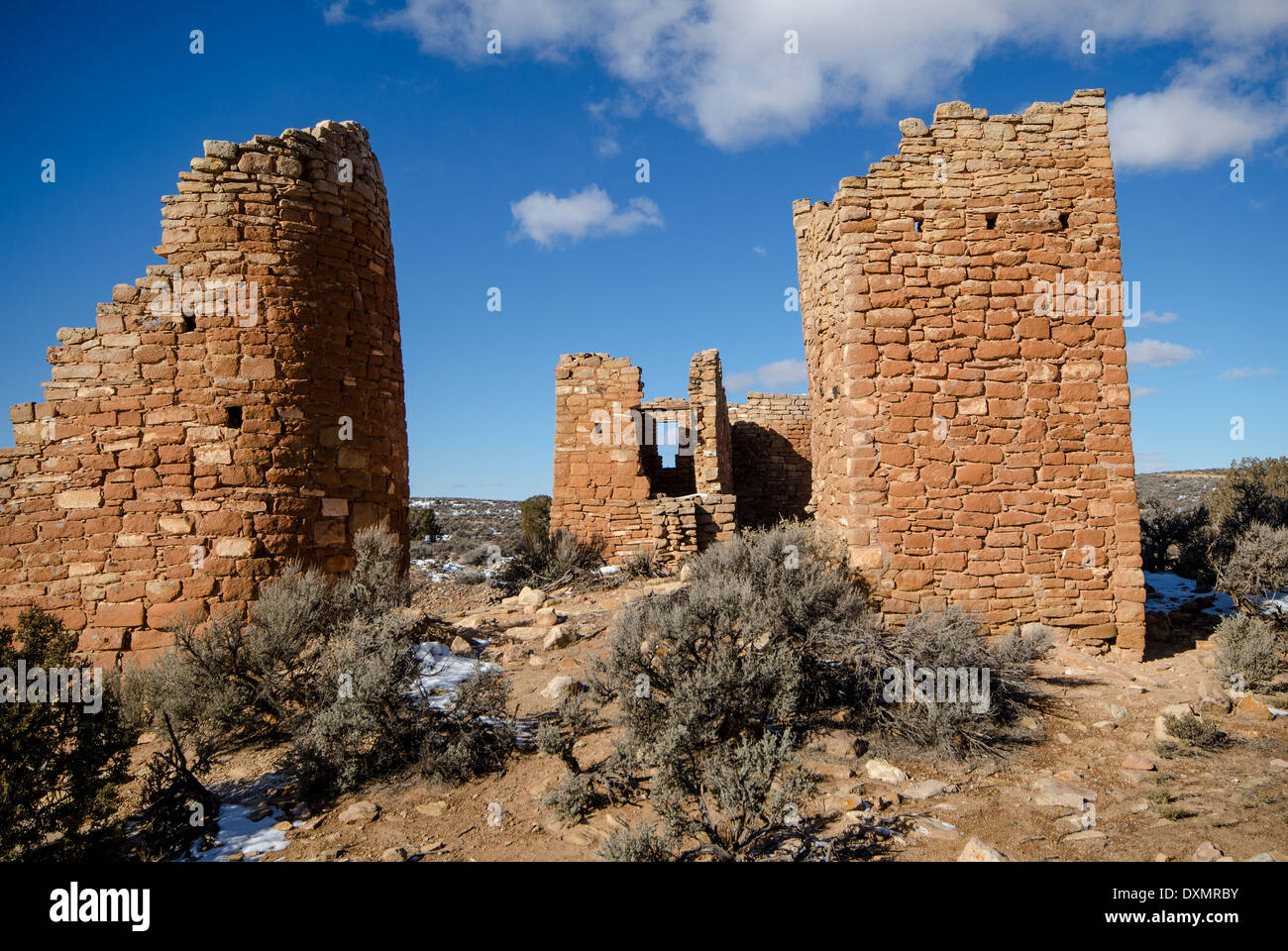 Hovenweep castello piccolo rovina Canyon Hovenweep National Monument nello Utah Stati Uniti d'America Foto Stock