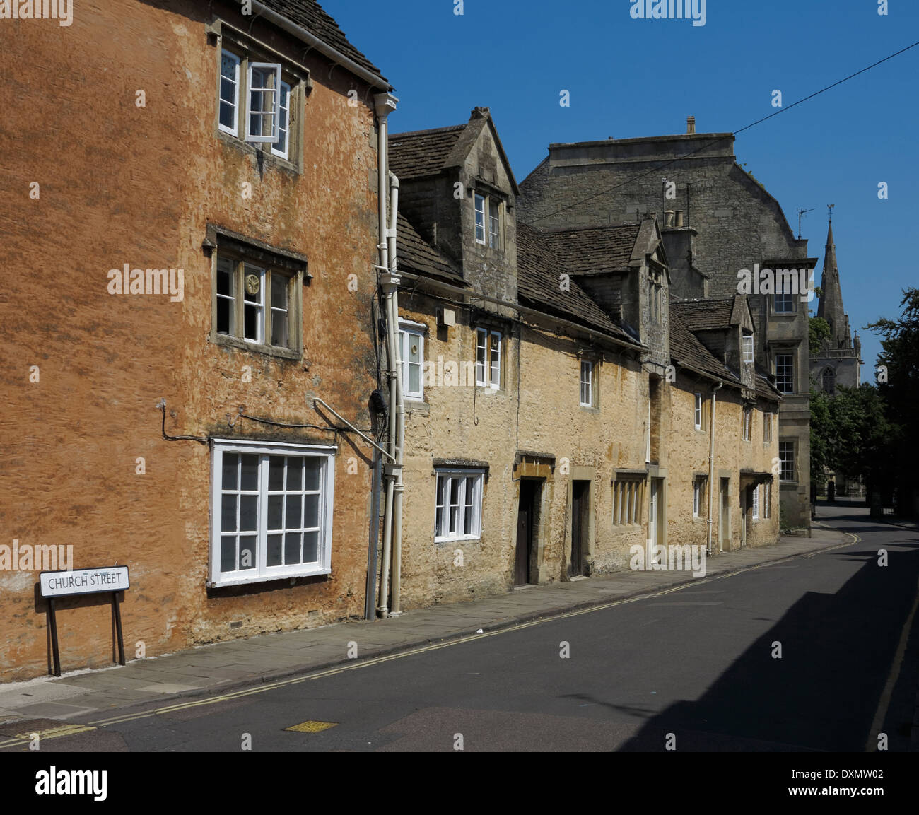 Tessitori fiamminghi cottages Church Street Taunton Inghilterra WILTSHIRE REGNO UNITO Foto Stock