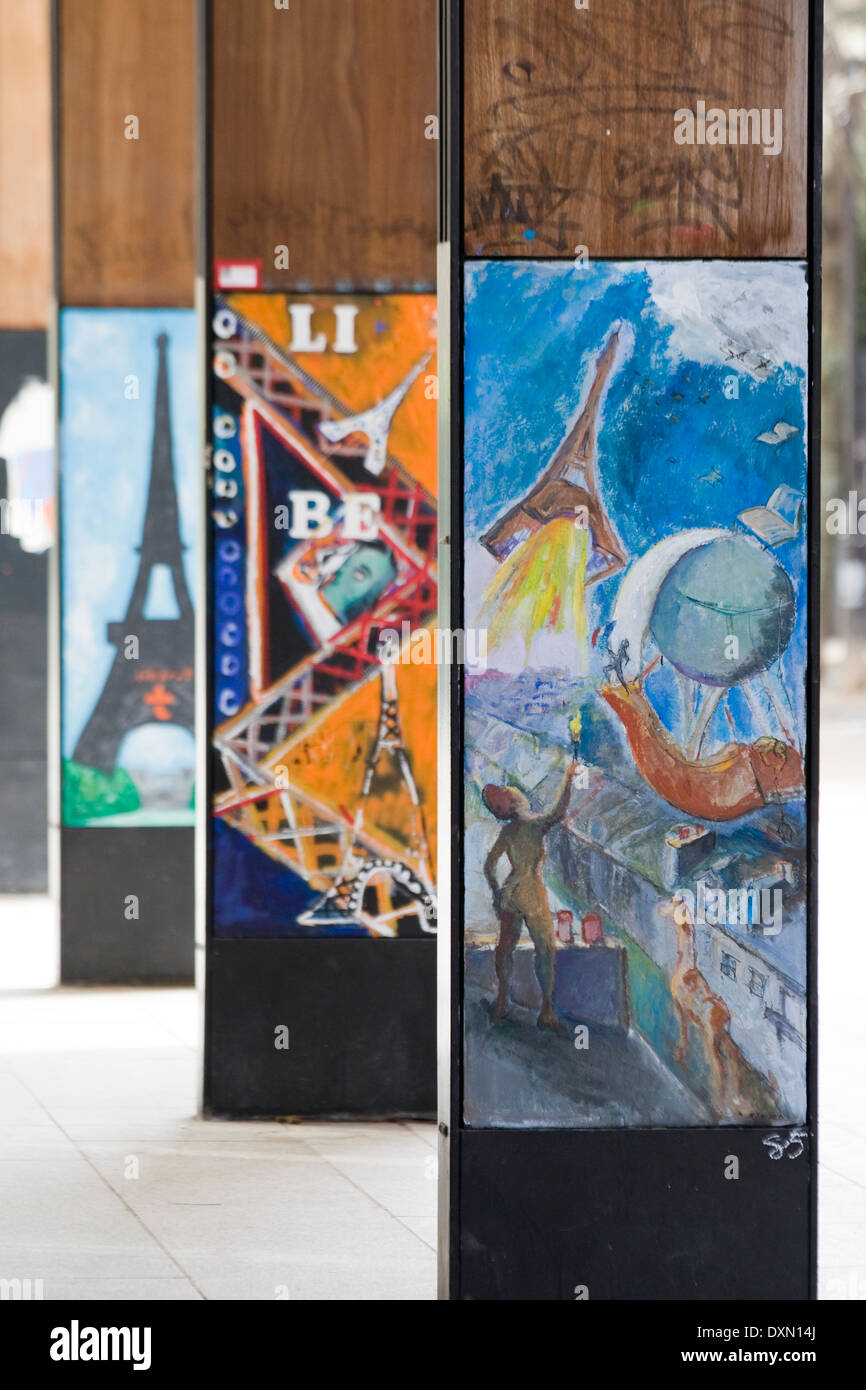 Arte pubblica lavorano nelle strade di Parigi Francia Foto Stock
