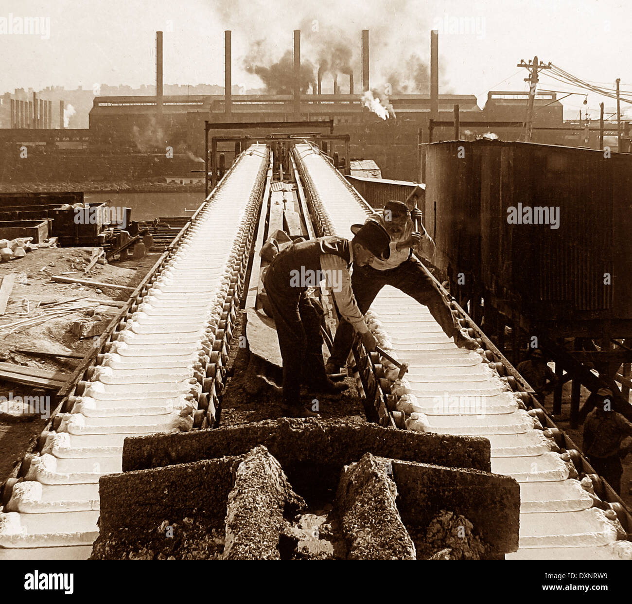 Ghisa macchina steelworls a Pittsburg in Pennsylvania USA primi 1900s Foto Stock