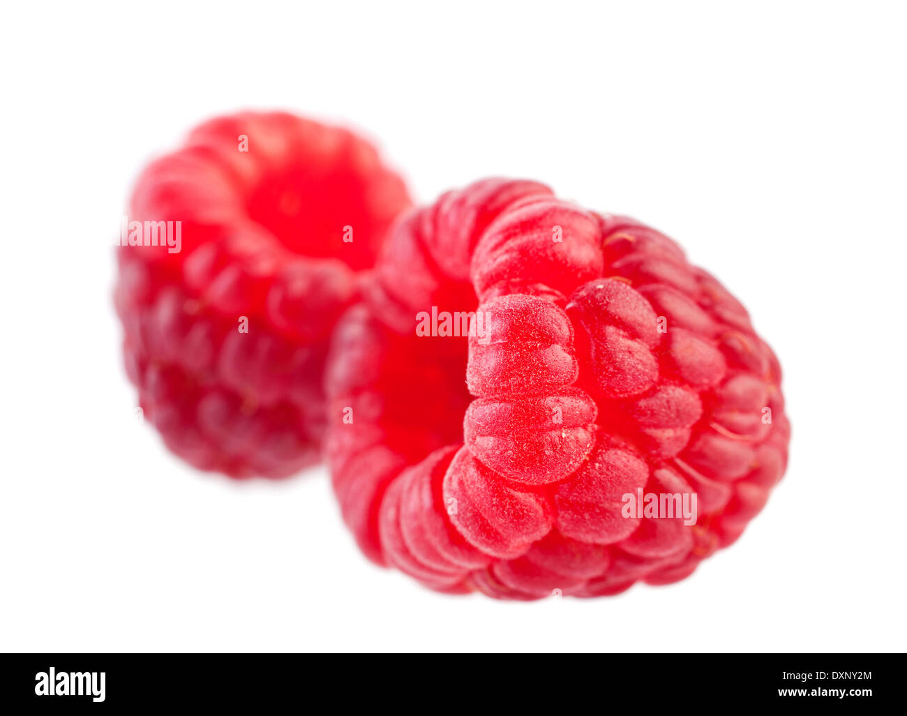 Dolce frutta Lampone isolato su bianco Foto Stock