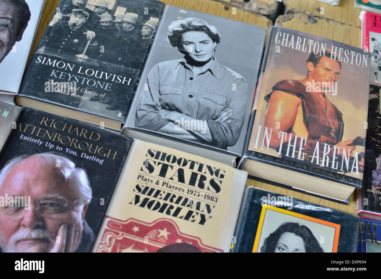 Libri su vecchi film di Hollywood Stars Foto Stock