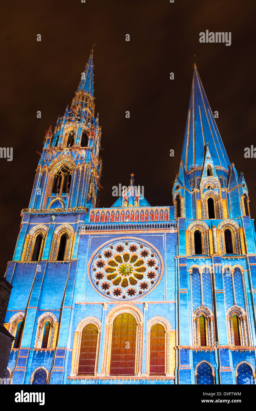 Cattedrale di Chartres, Eure-Et-Loir, centro, Francia Foto Stock