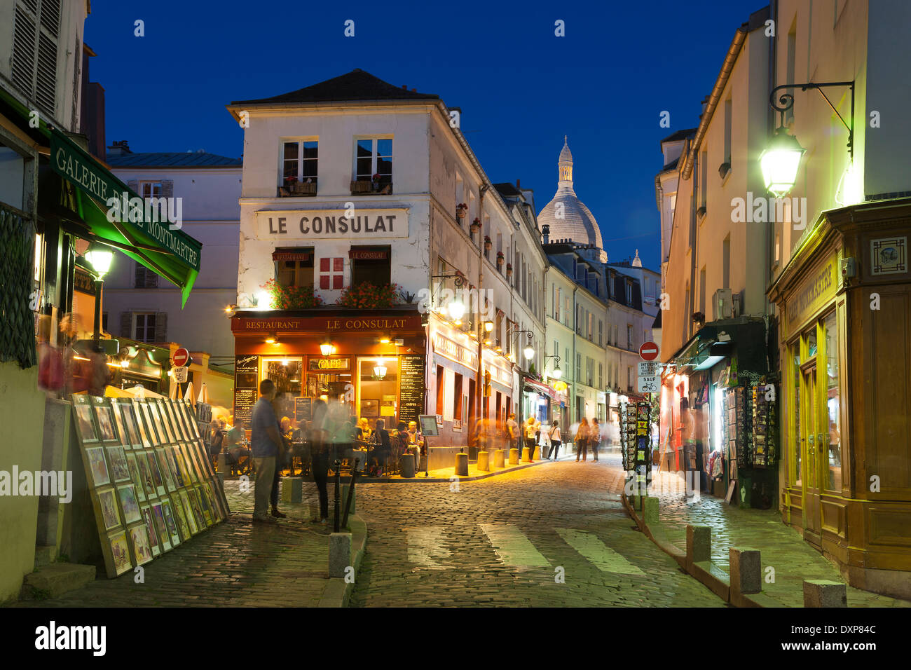 Strada di Montmartre, Parigi, Ile-de-France, Francia Foto Stock