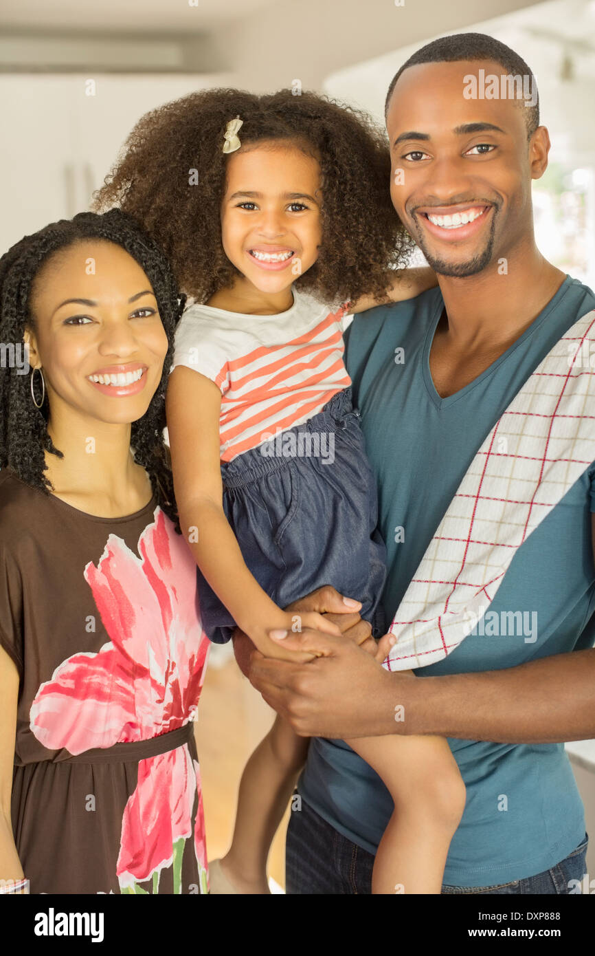 Close up ritratto della famiglia sorridente Foto Stock