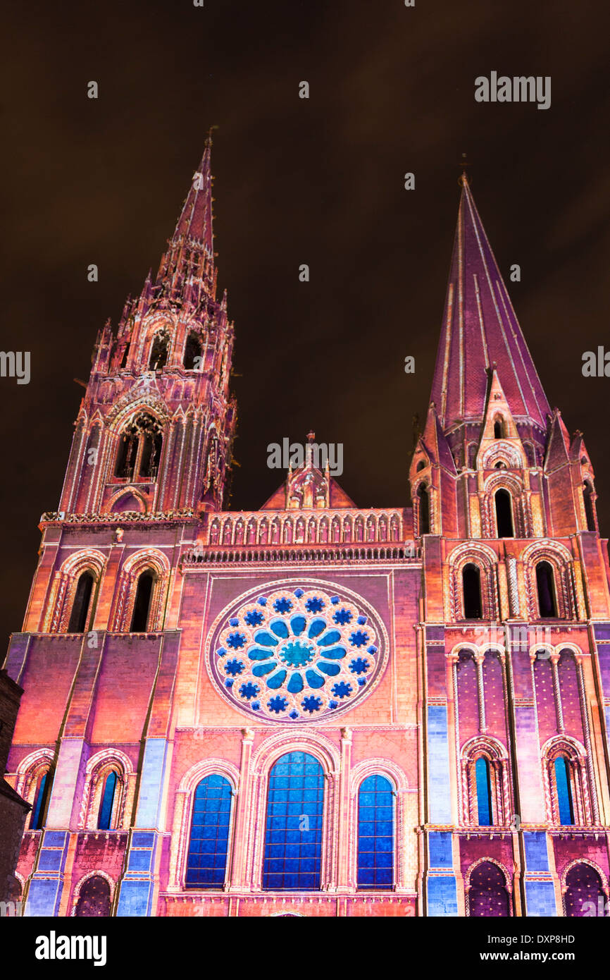 Cattedrale di Chartres, Eure-Et-Loir, centro, Francia Foto Stock
