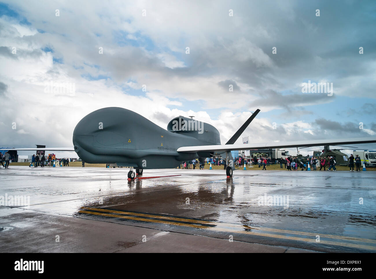 Pilotless drone aeromobile sul display per uso pubblico nel Regno Unito Foto Stock