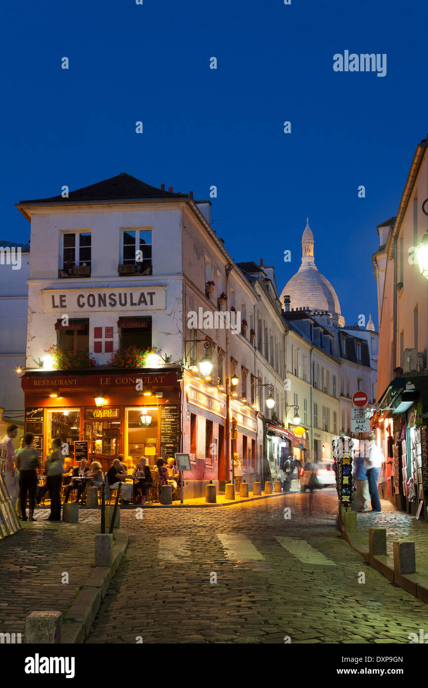 Strada di Montmartre, Parigi, Ile-de-France, Francia Foto Stock